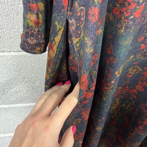 Natural Life Lottie Knit Maxi Dress Womens XL Dark Floral Boho Indie Cottagecore - Picture 5 of 11